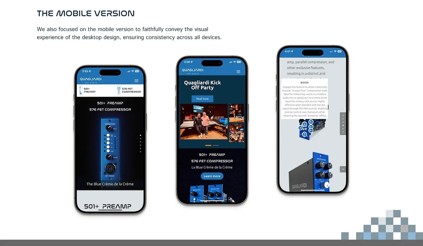 Quagliardi Audio platform overview visual reference